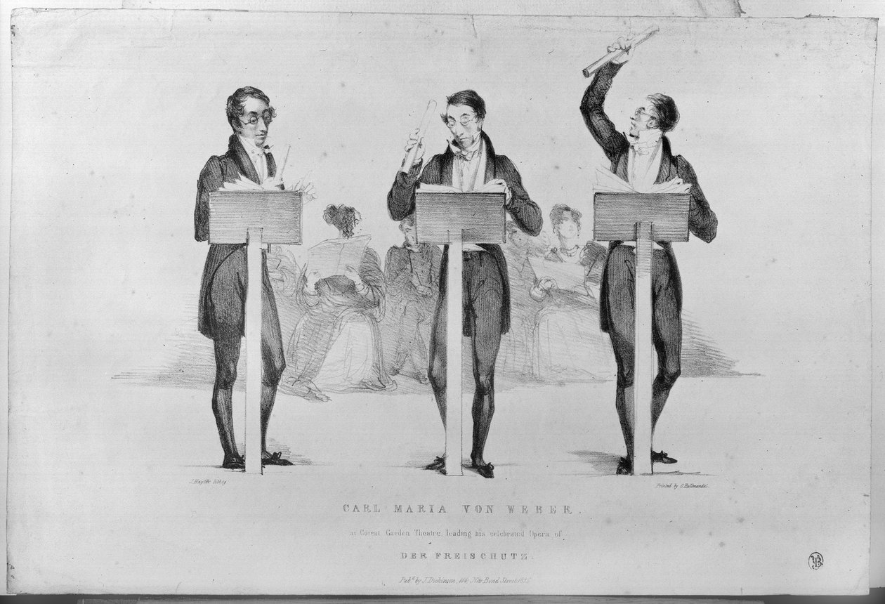 Carl Maria von Weber (1786-1826) w Covent Garden Theatre prowadzący swoją słynną operę „Der Freischutz”, 1826 autorstwa George Hayter