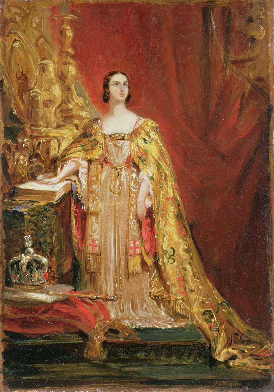 Królowa Wiktoria (1819-1901) Złożenie Przysięgi Koronacyjnej, 28 czerwca 1838 autorstwa George Hayter