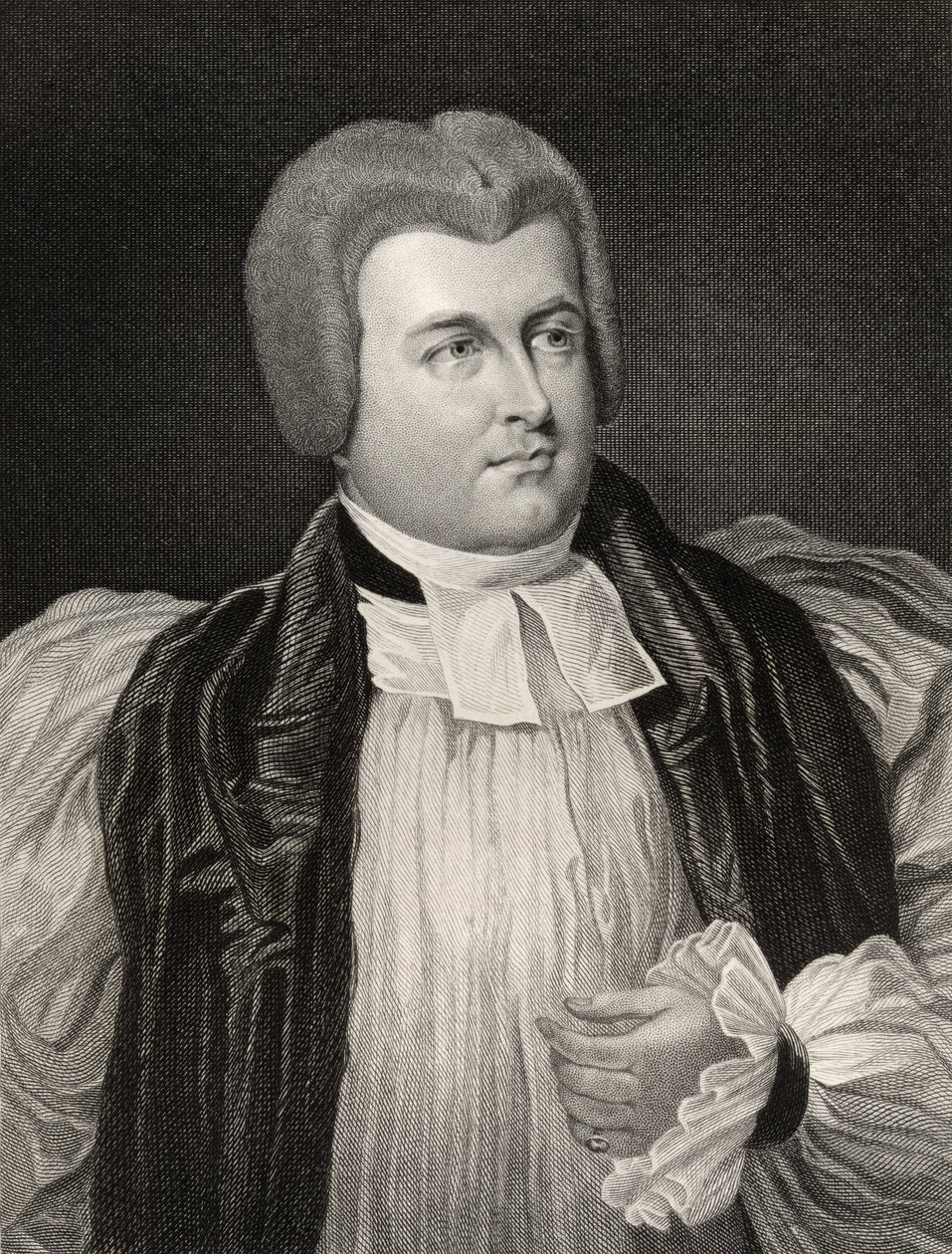 Robert James Carr, biskup Chichester i Worcester, ryty przez T.A. Dziekan (fl.1773-1840), z „Narodowej Galerii Portretu, tom II”, ok.1835 autorstwa George Hayter