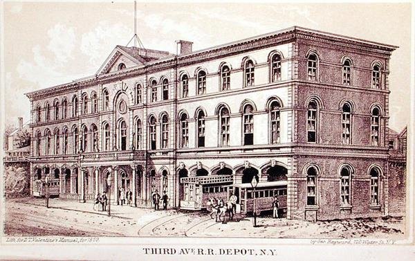Widok zajezdni kolejowej Third Avenue, ilustracja do 