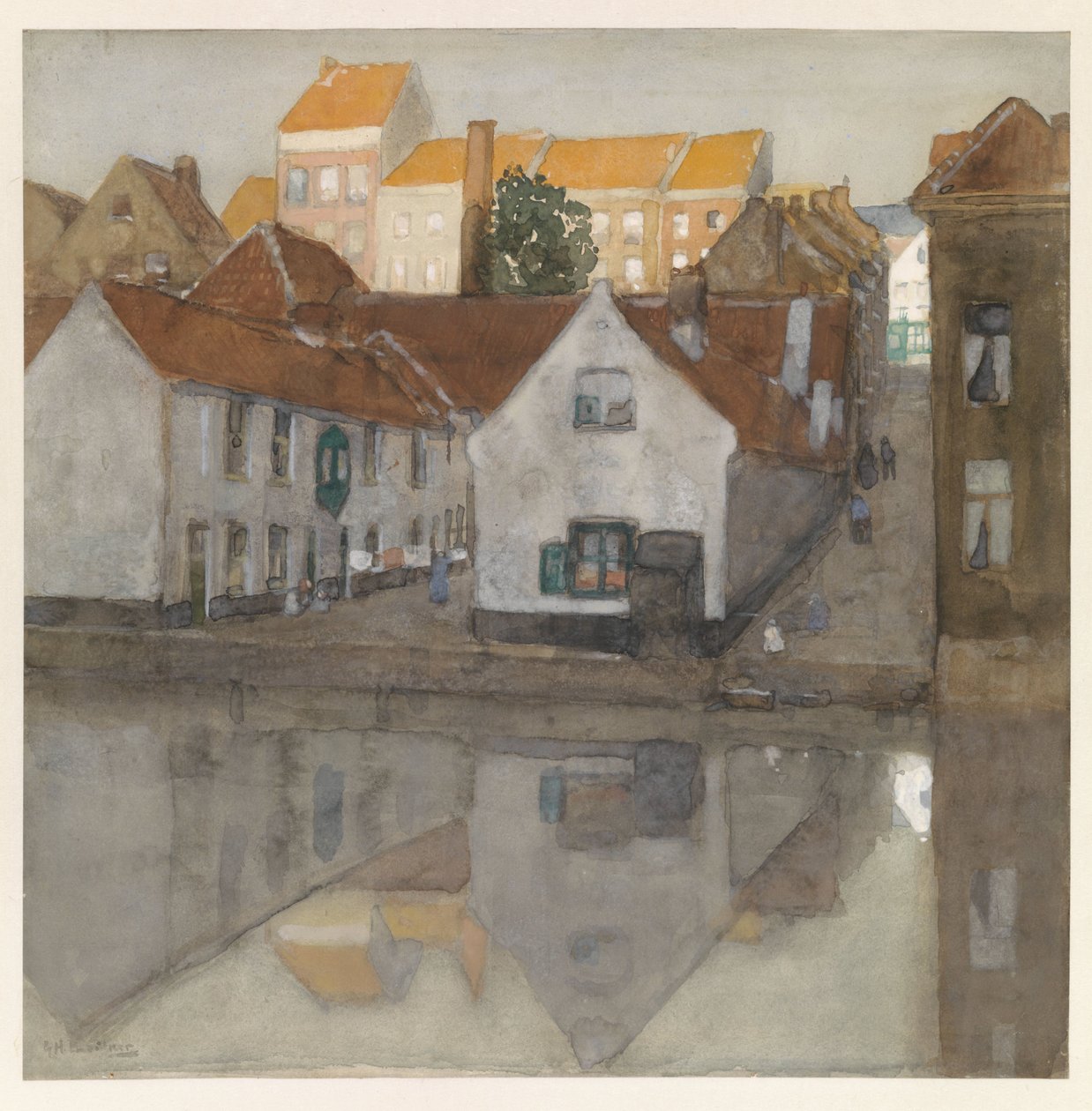 Slumsy w Gandawie autorstwa George Hendrik Breitner (signed by artist)