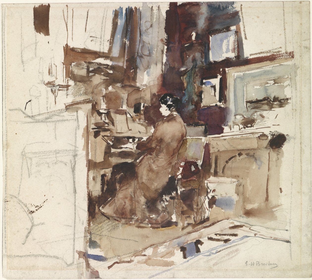 Pani w pracowni za fisharmonią autorstwa George Hendrik Breitner