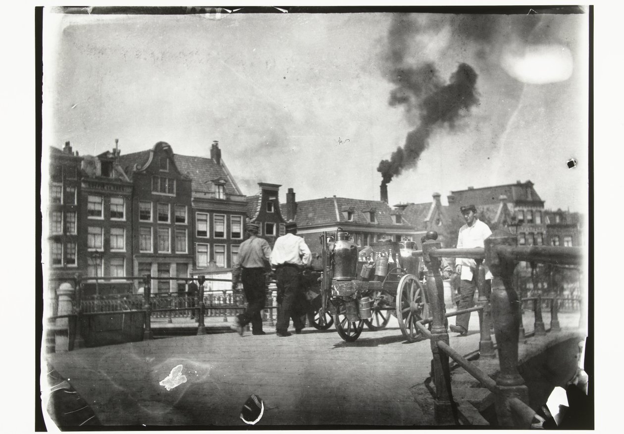 Widok na Prinsengracht na moście nad Leidsegracht w Amsterdamie autorstwa George Hendrik Breitner