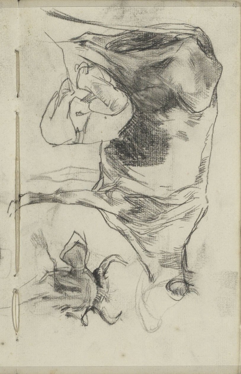 Rolnik dojny i głowa krowy autorstwa George Hendrik Breitner