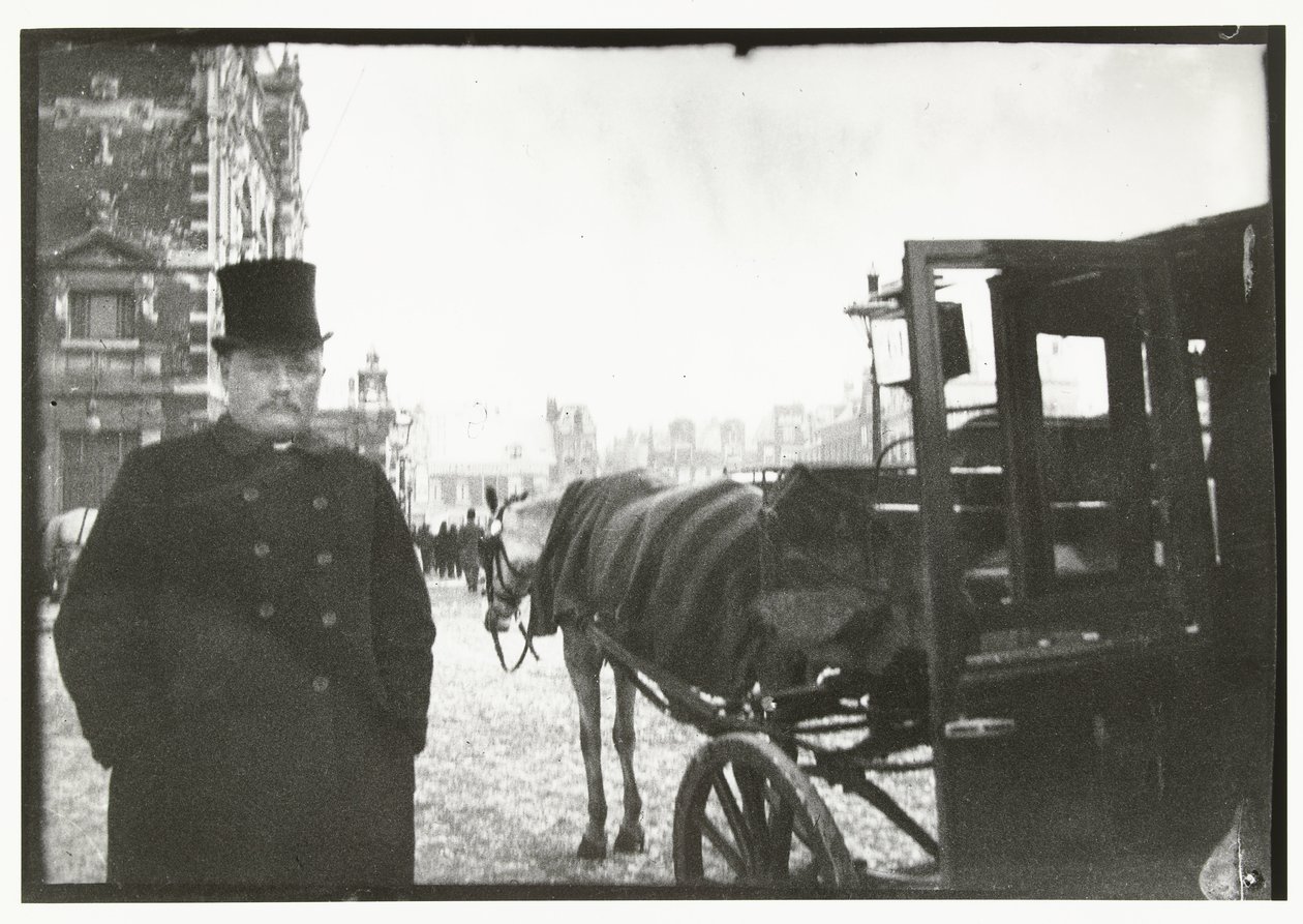 Konie z bryczką na Leidseplein w Amsterdamie autorstwa George Hendrik Breitner