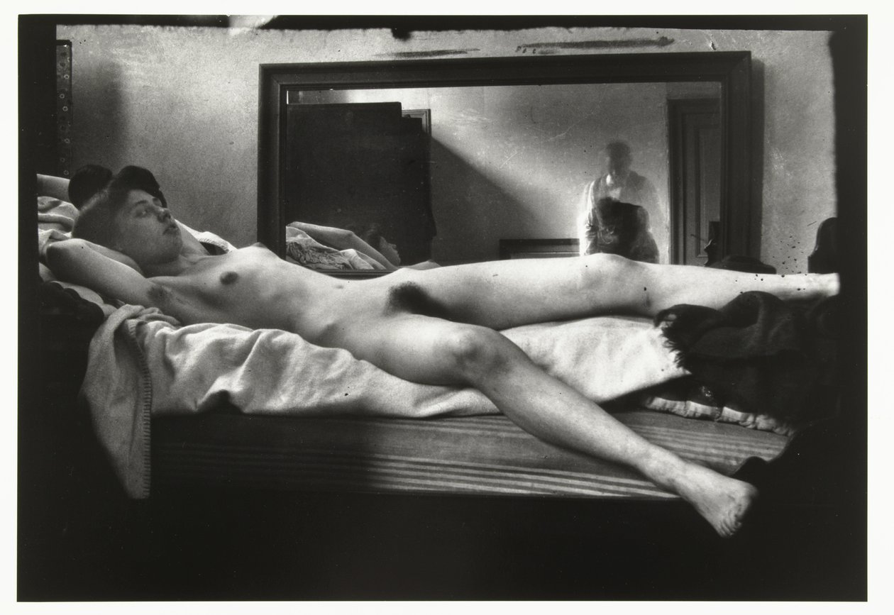 Portret nagiej kobiety z Breitnerem fotografującym w lustrze autorstwa George Hendrik Breitner