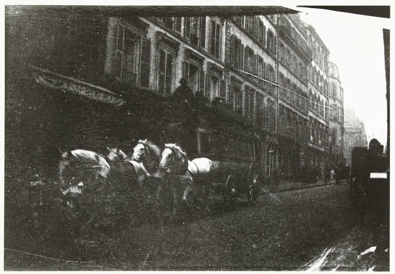 Widok ulicy z końmi i powozem w Paryżu autorstwa George Hendrik Breitner