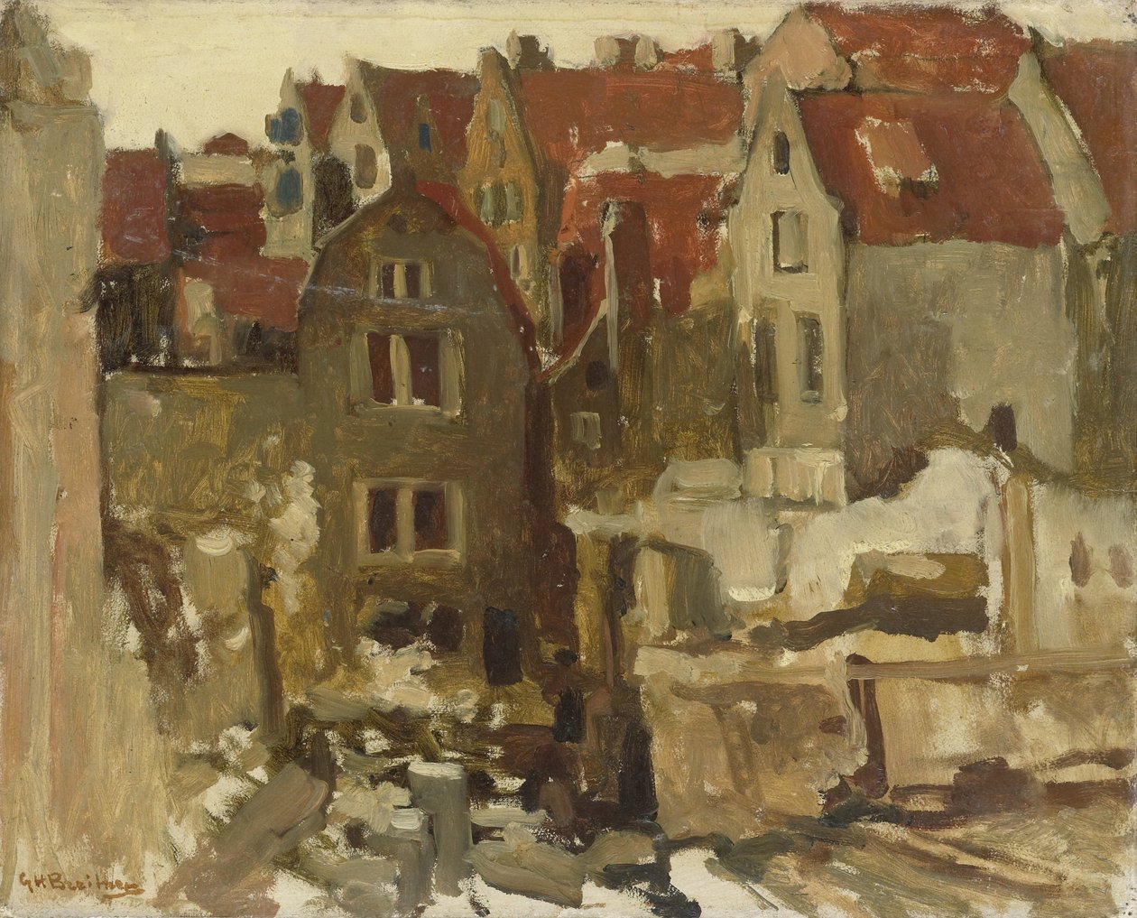 Rozbiórka Grand Bazar de la Bourse na Nieuwendijk w Amsterdamie autorstwa George Hendrik Breitner
