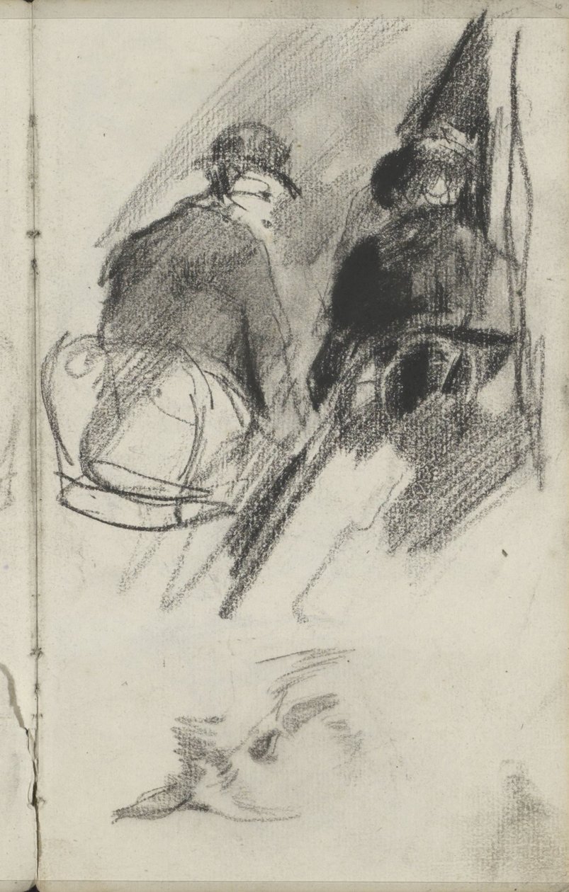 Głowa ptaka i dwa studia postaci autorstwa George Hendrik Breitner