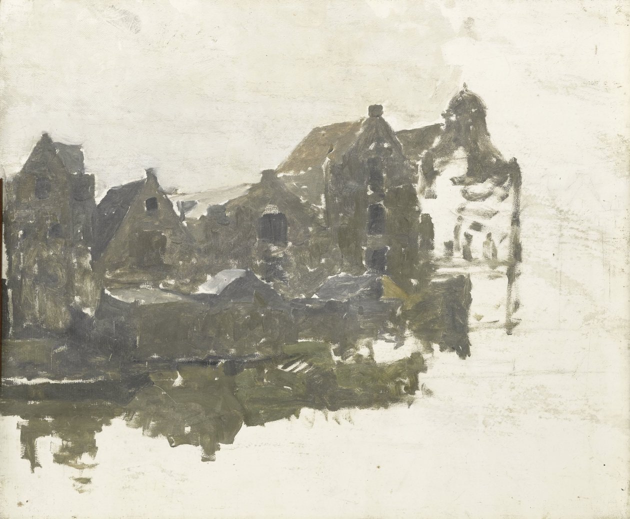 Magazyny na Teertuinen na Prinseneiland, Amsterdam autorstwa George Hendrik Breitner