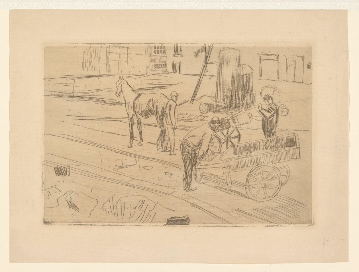 Praca na budowie Sint Agnietenstraat w Amsterdamie autorstwa George Hendrik Breitner