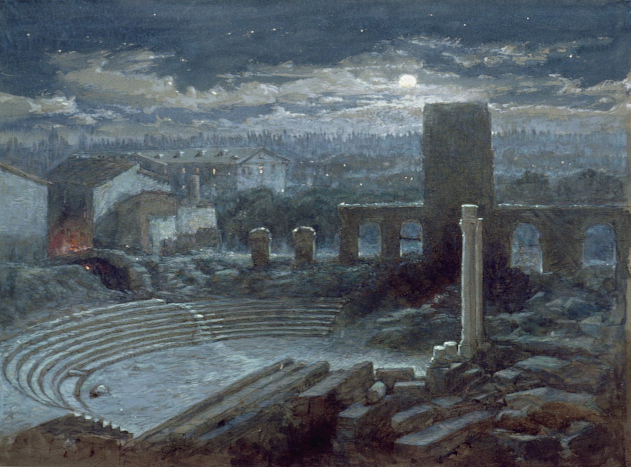 Teatr rzymski, Arles, światło księżyca autorstwa George Henry Andrews