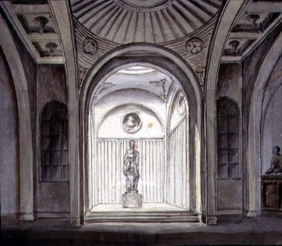 Wnętrze Galerii Rzeźby (akwarela z ołówkiem na papierze) autorstwa George Henry Bailey