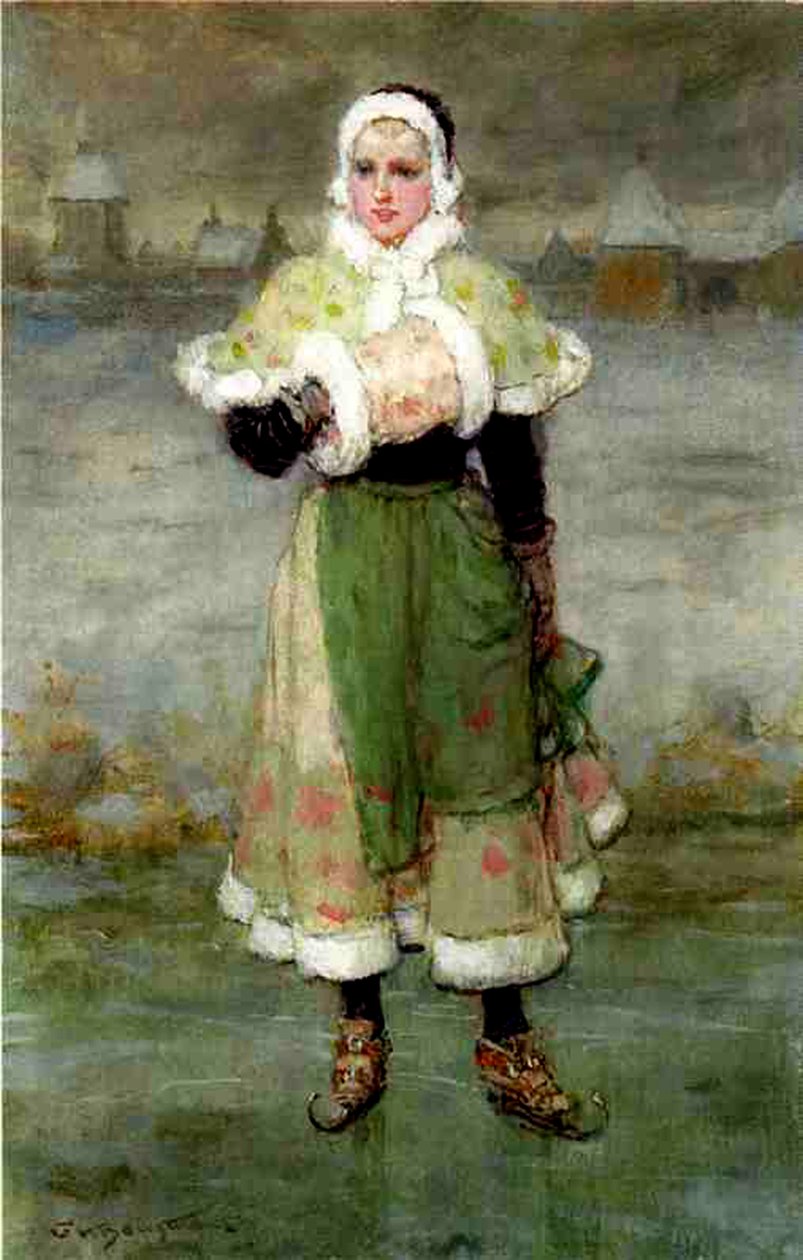 Holenderska łyżwiarka autorstwa George Henry Boughton
