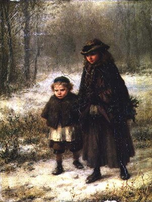 Spacer na zimowy poranek autorstwa George Henry Boughton