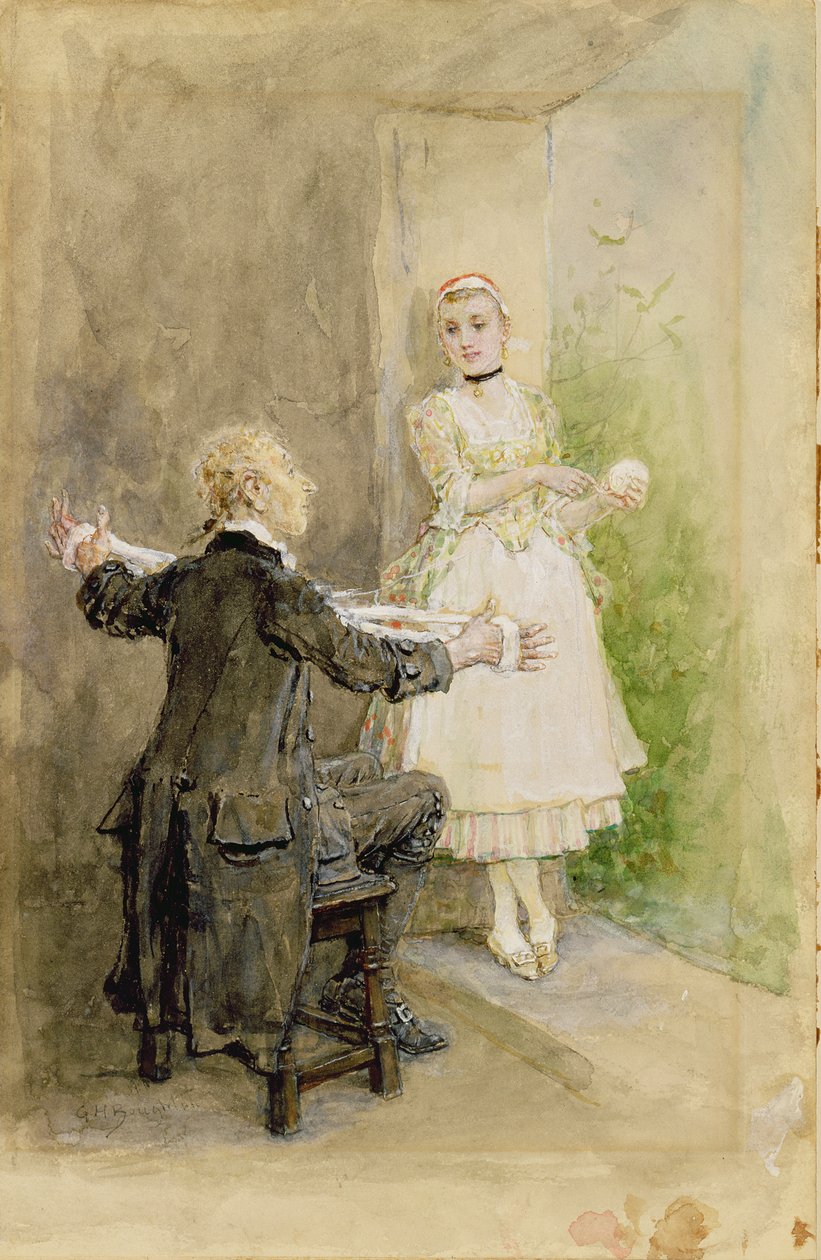 Ichabod Crane i Katrin Van Tassel, ok. 1893 r. autorstwa George Henry Boughton