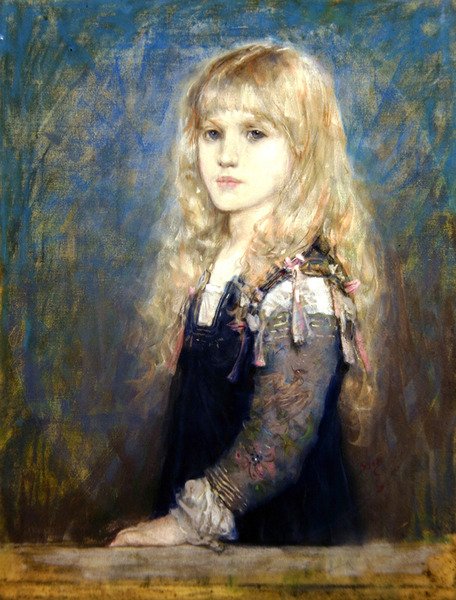 Portret Esme Robb (kreda kolorowa na papierze) (patrz także 350756) autorstwa George Henry Boughton