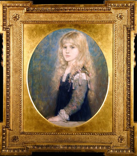 Portret Esme Robb (kolorowe kredy na papierze) (patrz także 350757) autorstwa George Henry Boughton