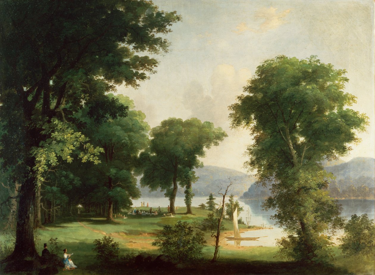Dzień nad rzeką Hudson (olej na płótnie) autorstwa George Henry Durrie