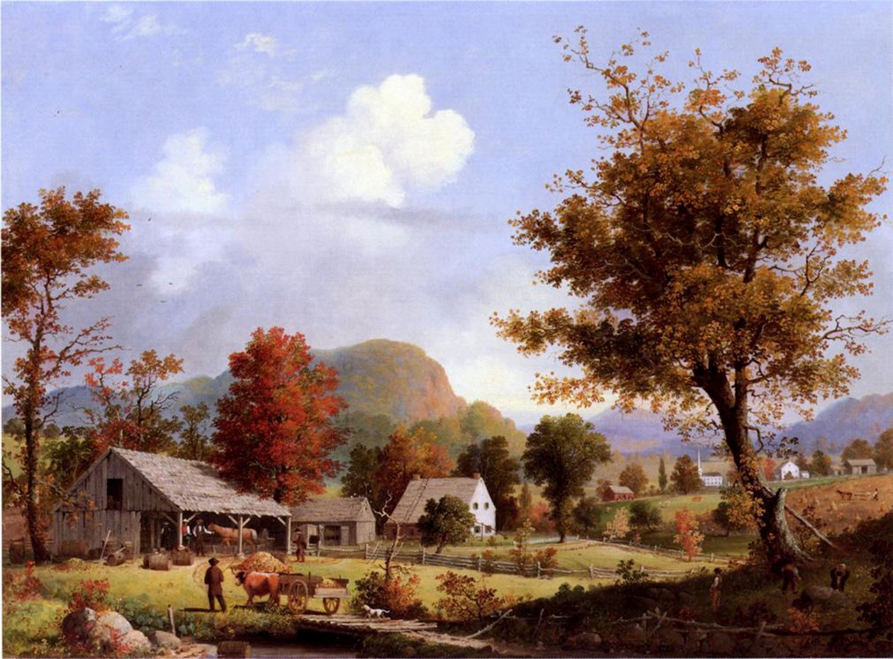 Tłoczenie cydru, 1855 autorstwa George Henry Durrie
