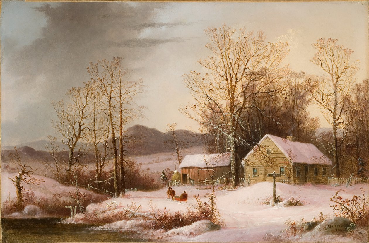 Zagroda zimą 1860 (olej na płótnie) autorstwa George Henry Durrie