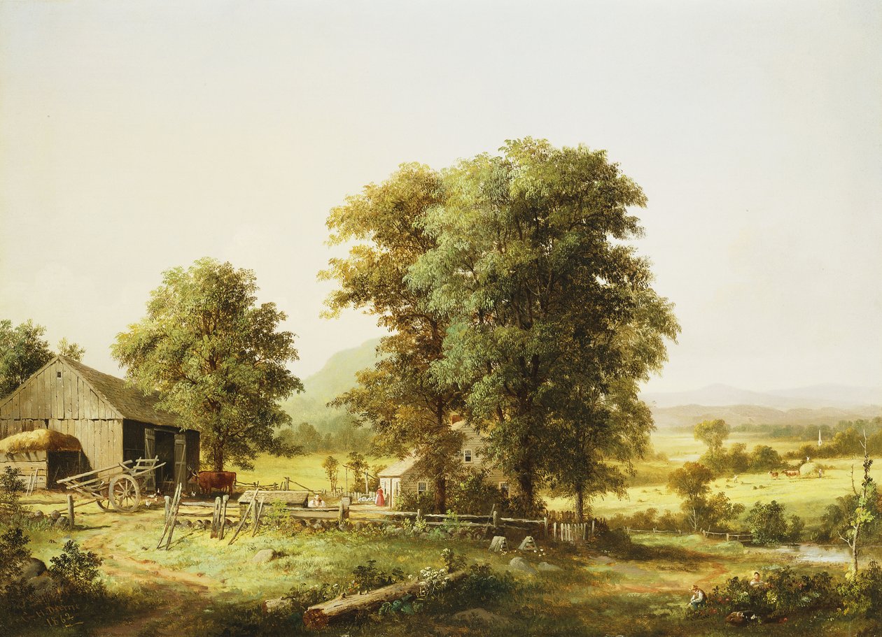 Letnia scena na farmie, 1862 autorstwa George Henry Durrie