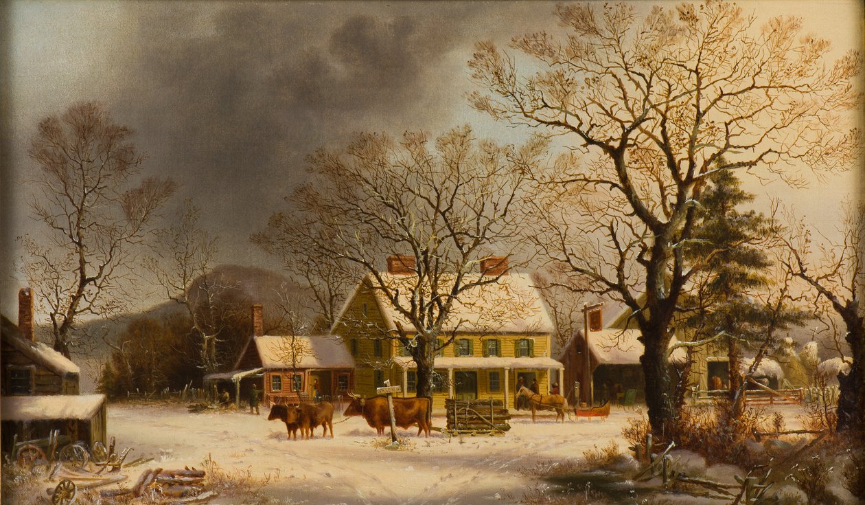 The Old Inn – Dziesięć mil do Salem, 1860-63 autorstwa George Henry Durrie