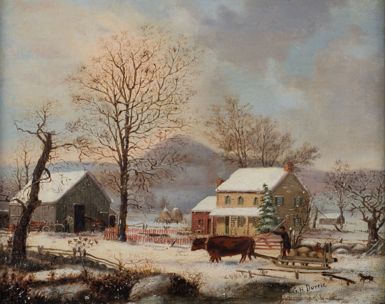 Scena zimowa, 1830-60 autorstwa George Henry Durrie