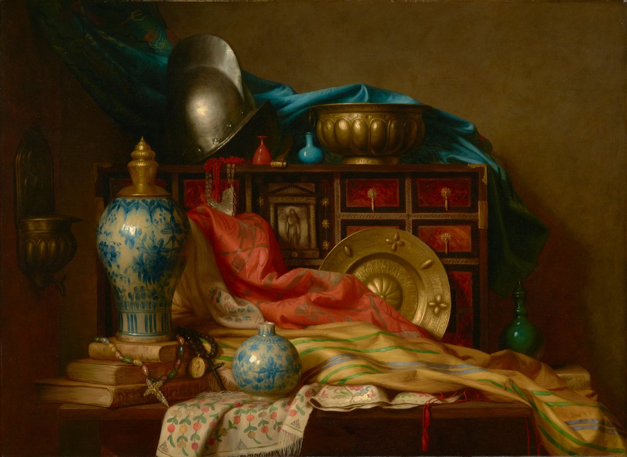Bric-a-Brac z Damaszku, Rzymu i Sewilli 1880 (olej na płótnie) autorstwa George Henry Hall