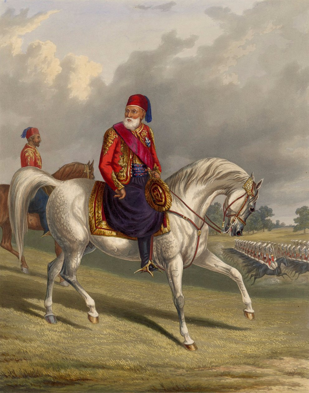 Portret Ibrahima Paszy egipskiego męża stanu i generała (Ibrahim Pasza z Egiptu (1789-1848)) Grawerowanie autorstwa George