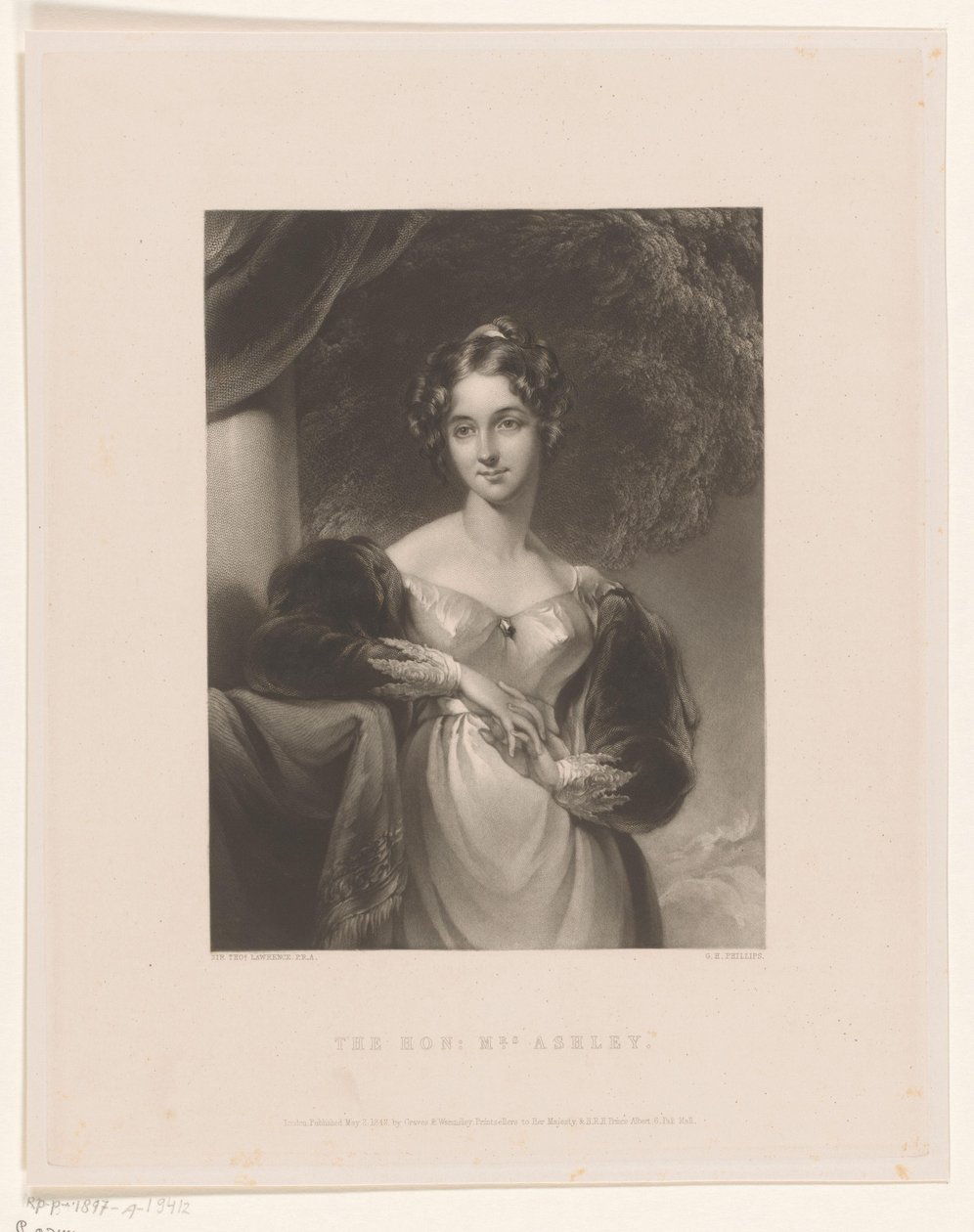 Portret van Maria Anne Ashley Hon. Pani Ashley (tytuł na obiekcie) autorstwa George Henry Phillips