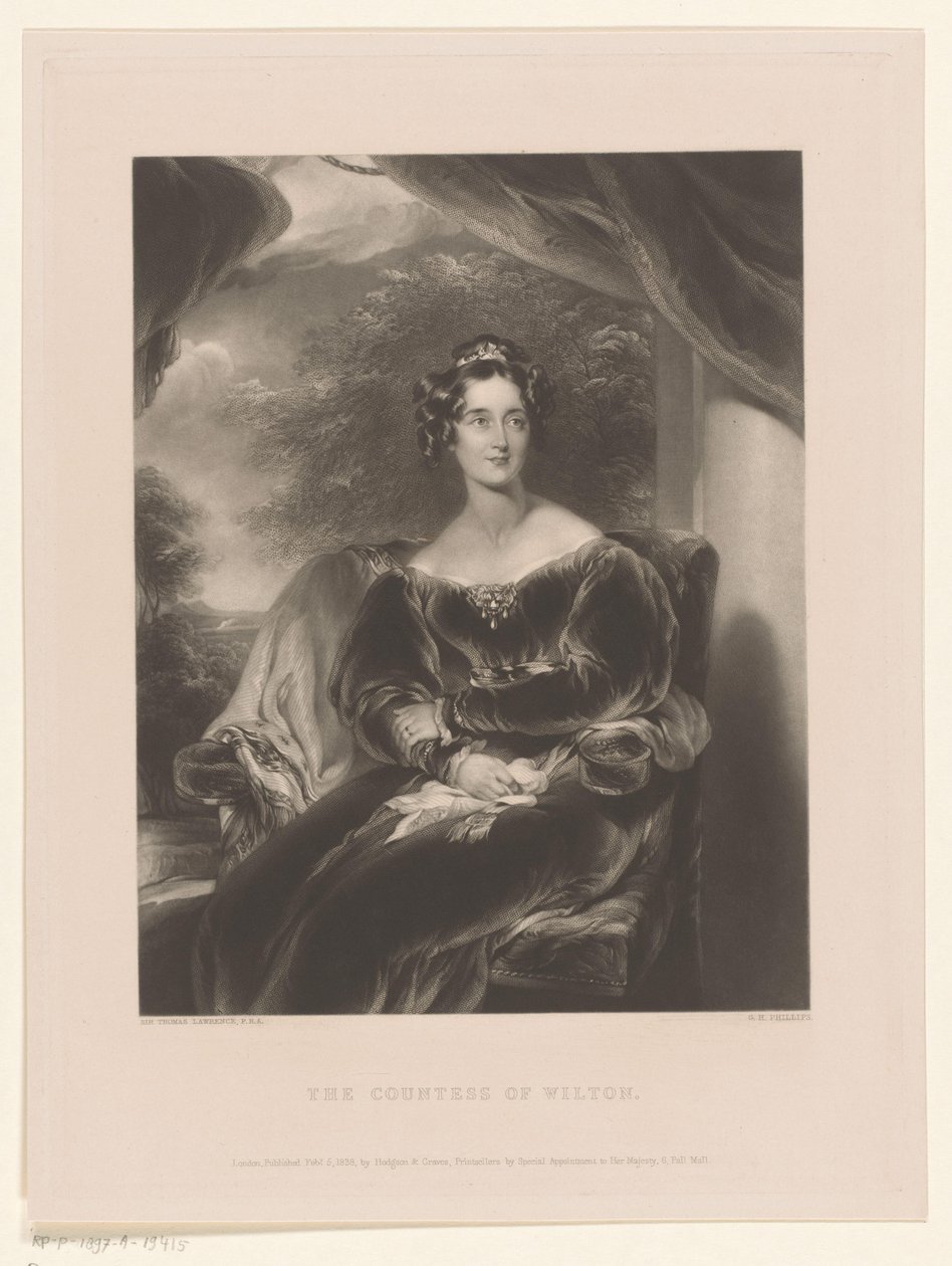 Portret van Mary Margaret Stanley Hrabina Wilton (tytuł na obiekcie) autorstwa George Henry Phillips