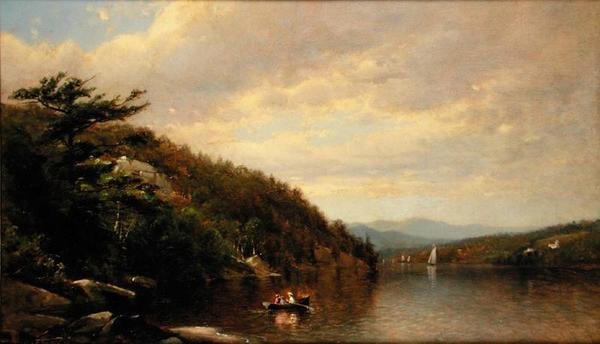 Pływanie łodzią po jeziorze George autorstwa George Henry Smillie