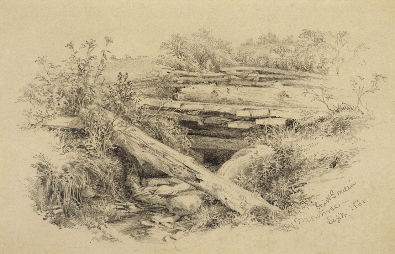 Montrose, Nowy Jork, 1862 (grafit na papierze) autorstwa George Henry Smillie
