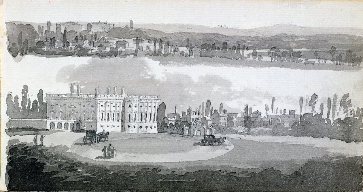 Pałac Prezydencki (wc i wash na papierze) autorstwa George Heriot