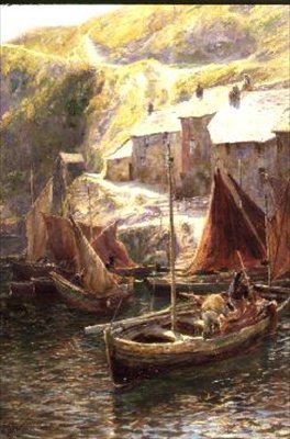 Łodzie rybackie, Polperro, Kornwalia autorstwa George Hillyard Swinstead