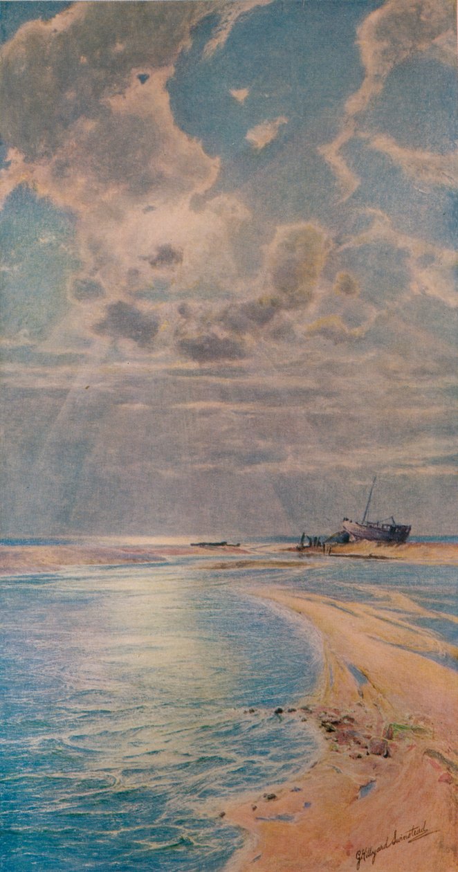 Srebrne światło na złotej sztabce, Ambleteuse, c1901 autorstwa George Hillyard Swinstead