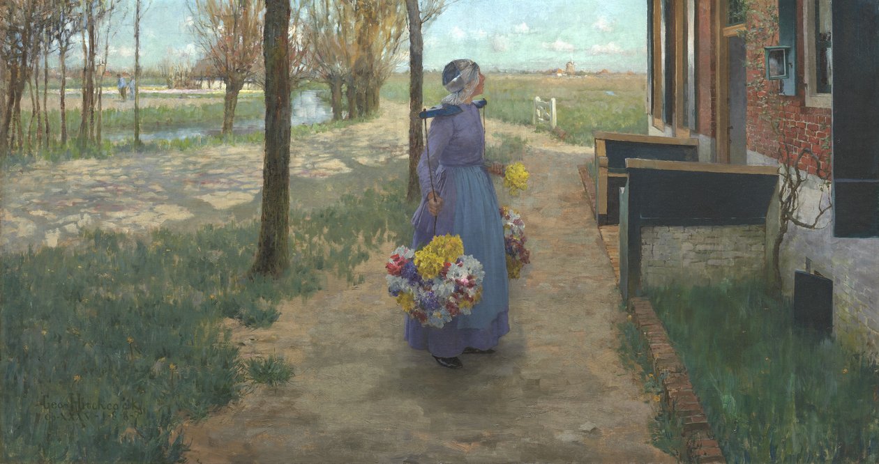 Dziewczyna z kwiatów w Holandii, 1887 autorstwa George Hitchcock