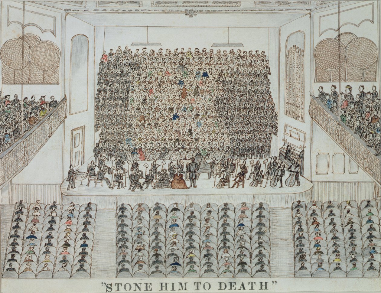 Ukamienować go na śmierć! 1871-76 (pióro, tusz i akwarela na papierze) autorstwa George Holten Perkins