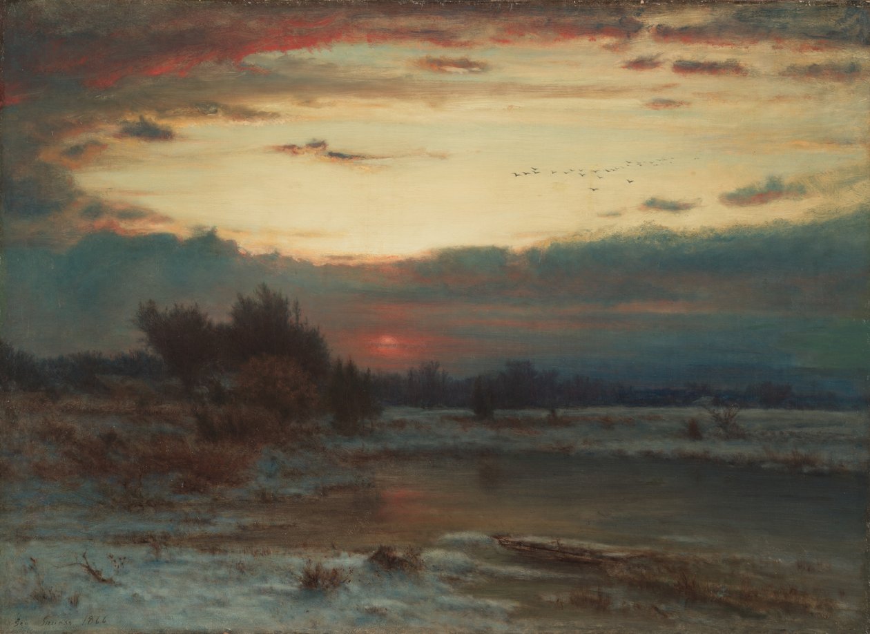 Zimowe niebo autorstwa George Inness