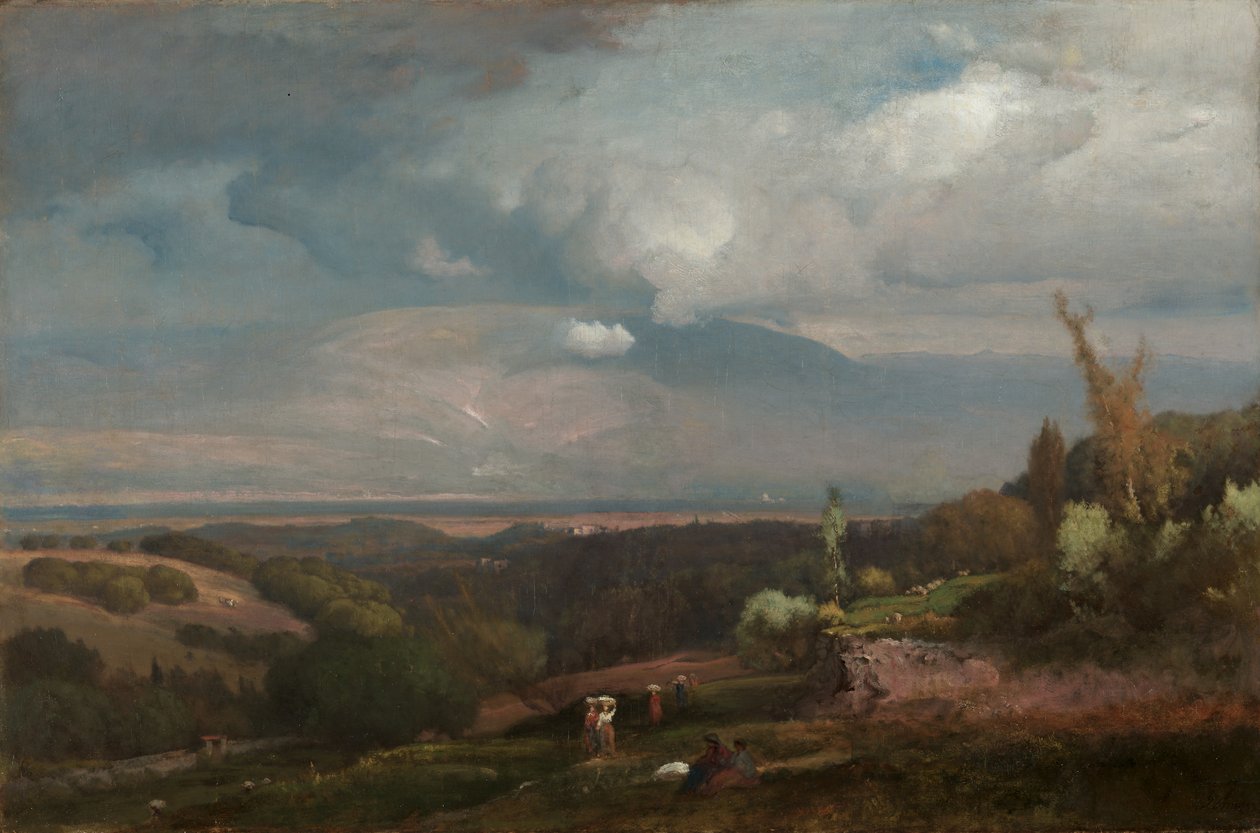Zbliża się burza ze Wzgórz Albańskich autorstwa George Inness