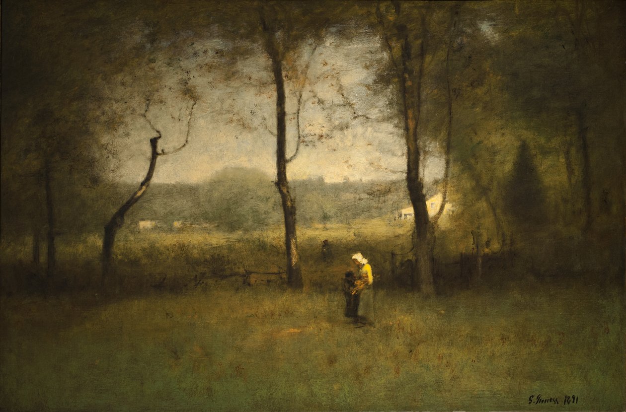 Zbieracze drewna, jesienne popołudnie autorstwa George Inness