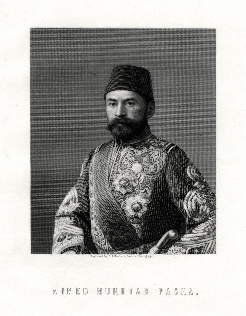 Ahmed Mukhtar Pasza, oficer armii francuskiej i Imperium Osmańskiego, XIX wiek. autorstwa George J. Stodart