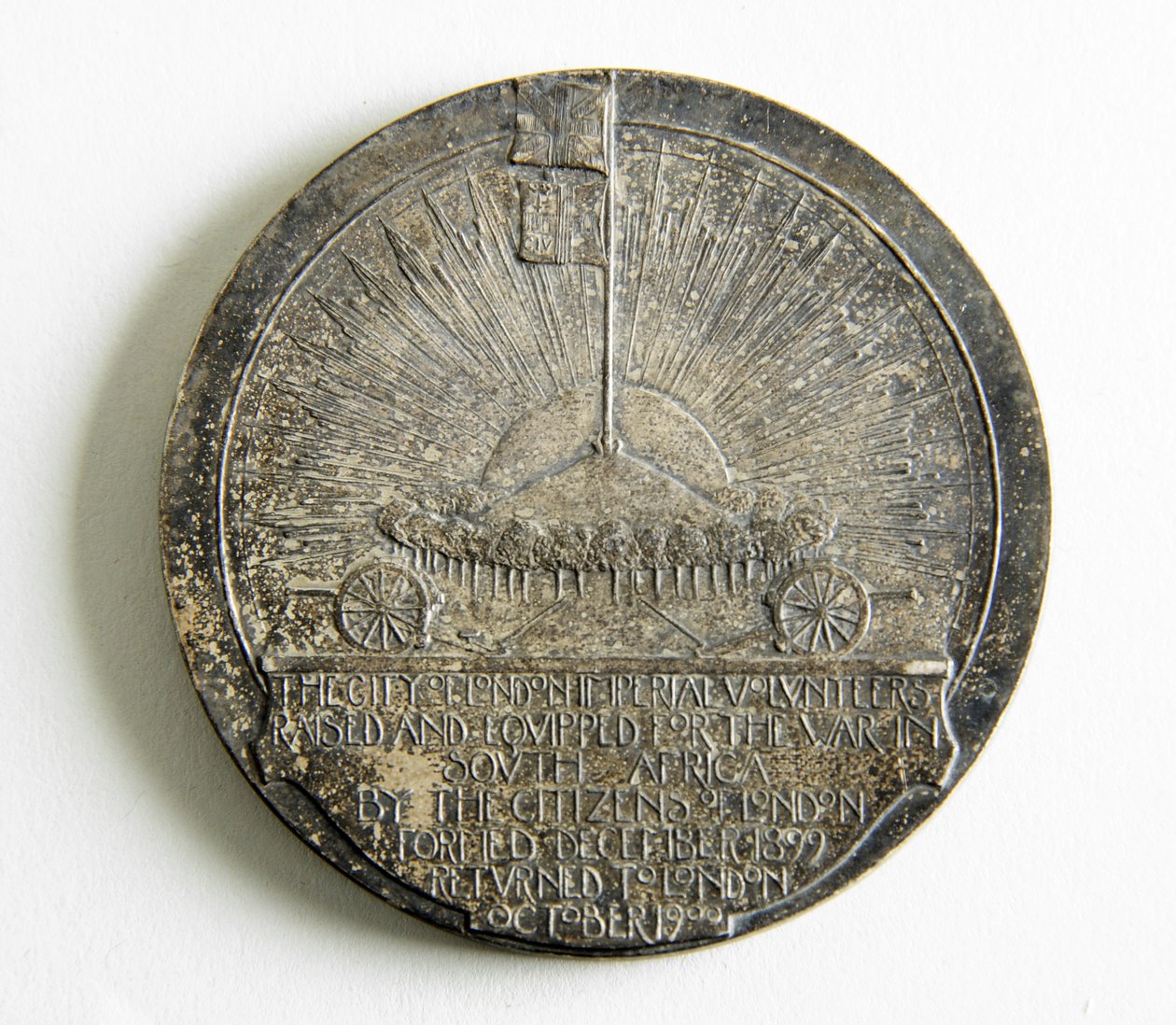 Medal upamiętniający powrót miejskich ochotników cesarskich z wojny dzików autorstwa George James Frampton