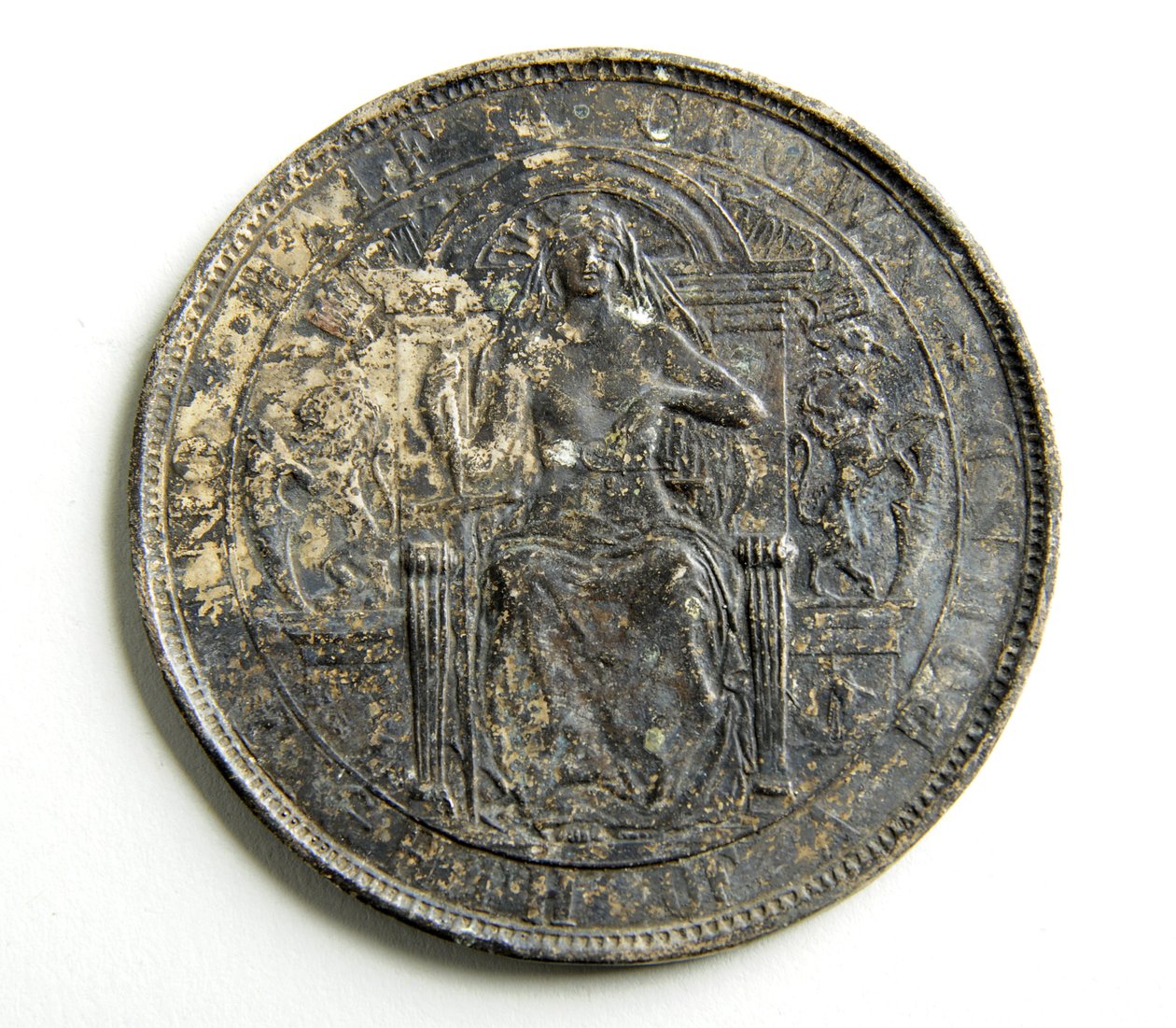 Próbny odlew na monetę (metal) autorstwa George James Frampton