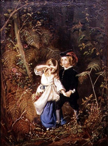 Babes in the Wood lub Lost Children (olej na płótnie) autorstwa George John Pinwell
