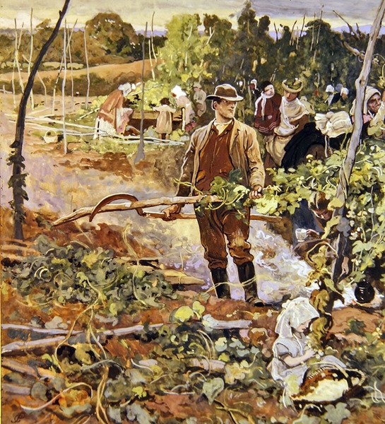 The Gleaners (ołówek i akwarela na papierze) autorstwa George John Pinwell