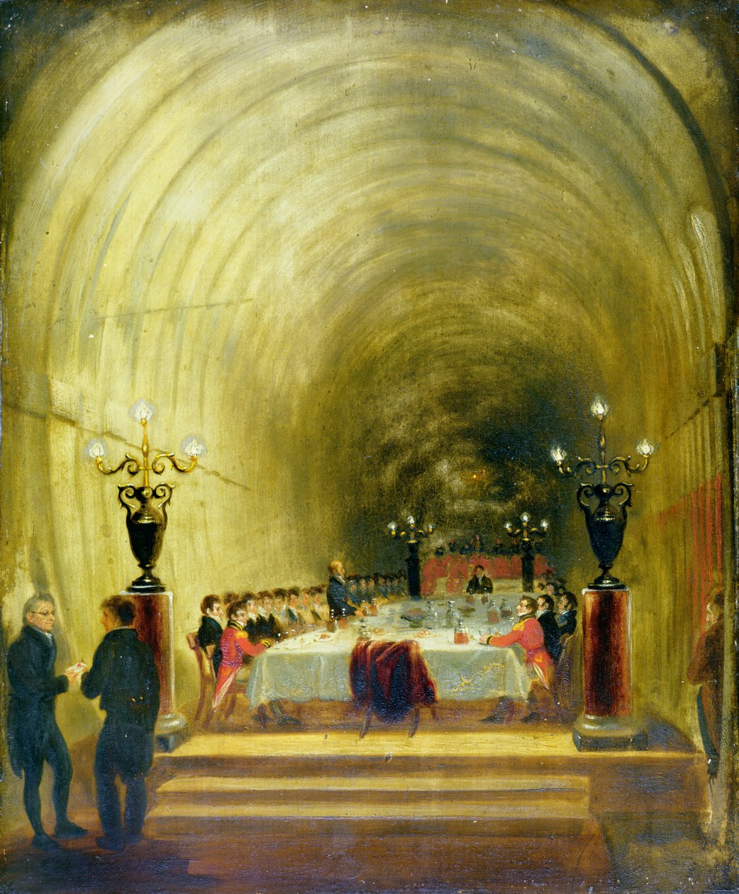 Bankiet w tunelu pod Tamizą, ok. 1827 r. autorstwa George Jones