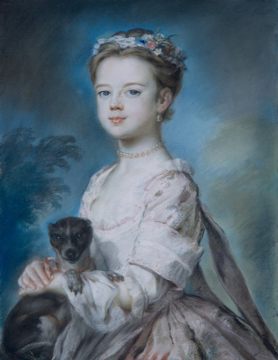 Portret Lady Charlotte Boyle (pastel na papierze) autorstwa George Knapton