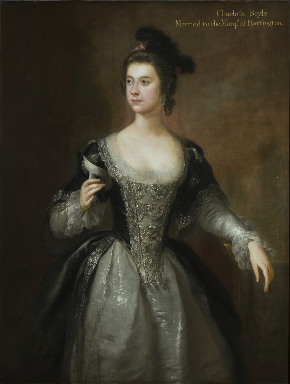 Portret lady Charlotte Boyle, baronowej Clifford i markizy Hartington, ok. 1748-56 (olej na płótnie) autorstwa George Knapton